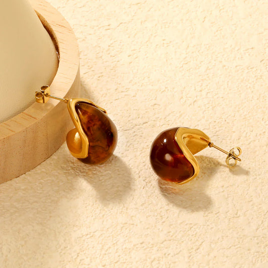 Mehma Teardrop Resin Earrings