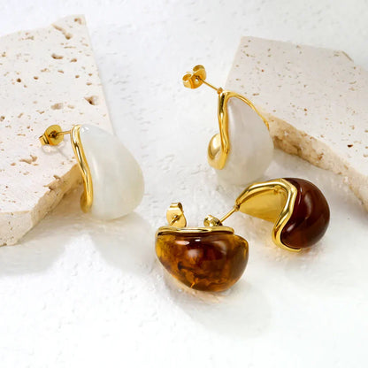 Mehma Teardrop Resin Earrings